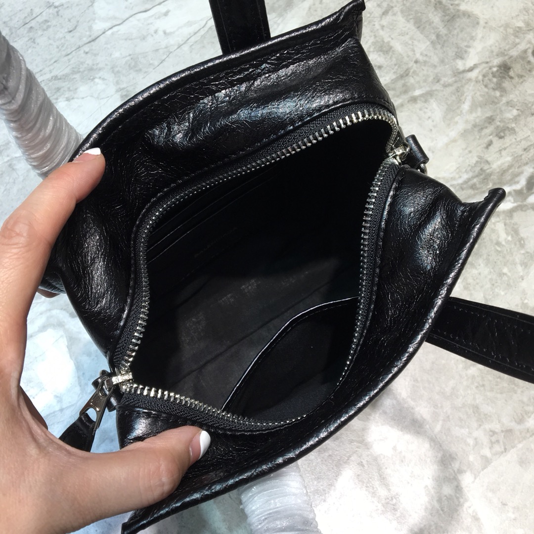 Balenciaga Bazar Mini Handbag Shopping Bag Black